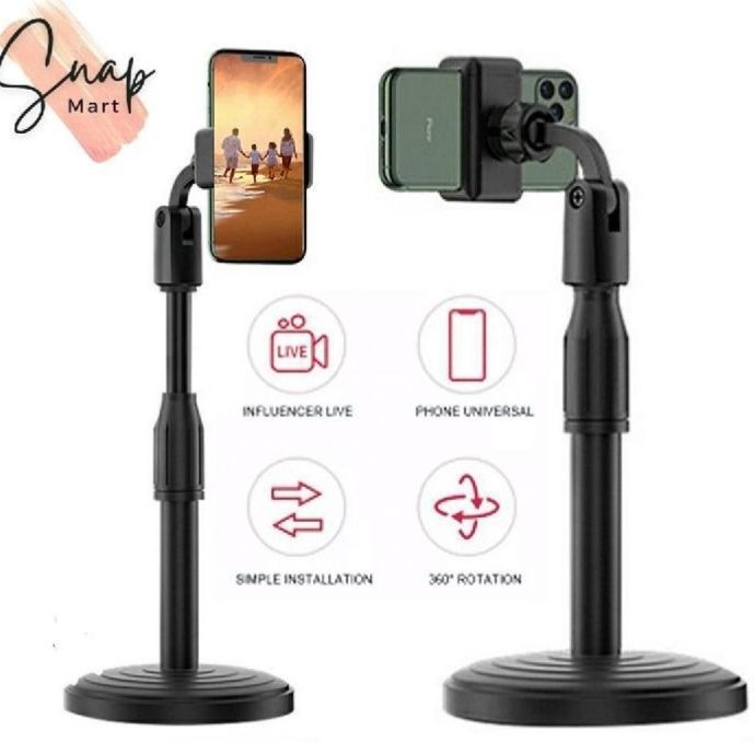 360° Rotating Adjustable Desktop Phone Stand – Universal Live Streaming & Overhead Mount